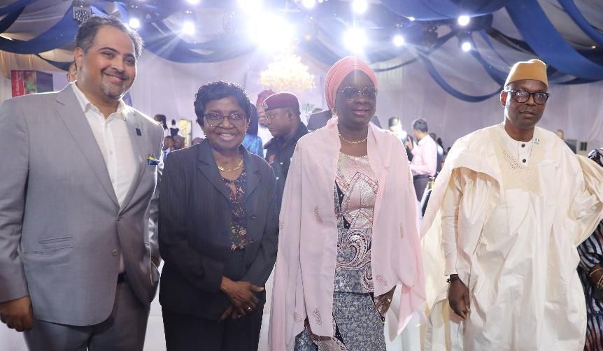 L-R; Chairman of SAM Pharmaceutical Limited, Mr Amit Bhojwani, Director General, National Agency for Food and Drug Administration and Control, NAFDAC, Professor Christianah Mojisola Adeyeye, Deputy Governor of Ogun State, Engr. Mrs. Noimot Salako- Oyedele, Minister of State for Health, Dr. Isiaka Salako